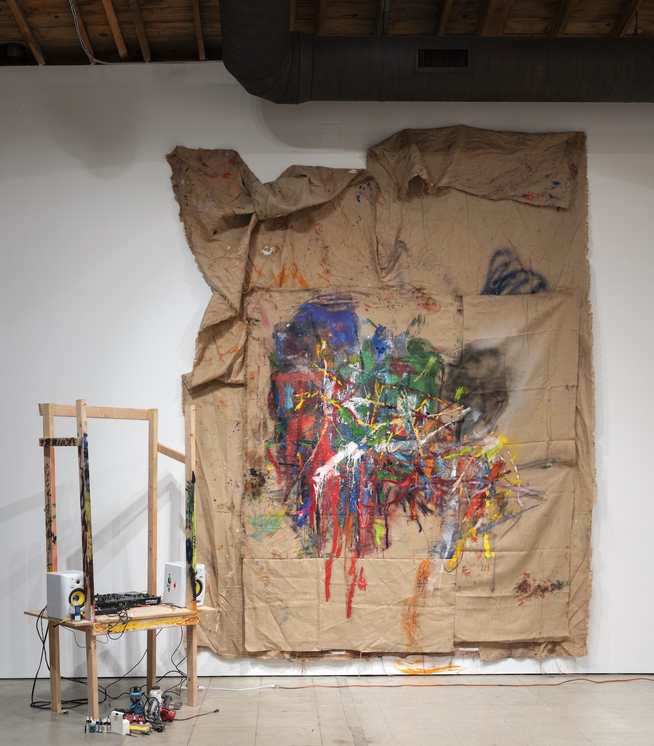 Installation view of A Doctor, a Painter, and an Alchemist Walk into a Bar, 2020