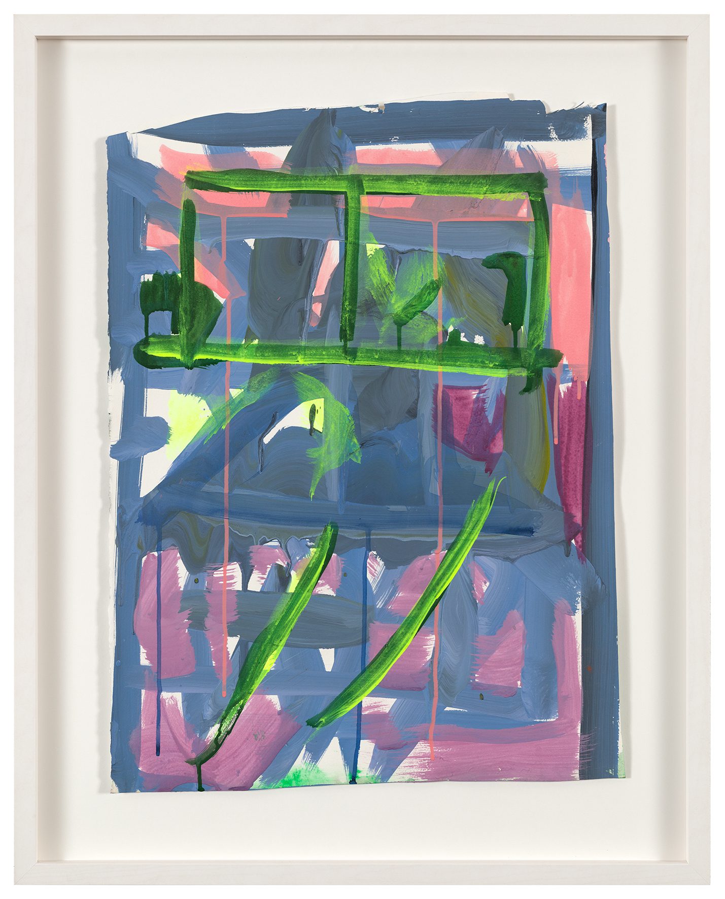 Spencer Lewis, Pink Blue Neon Green Paperwork, 2024