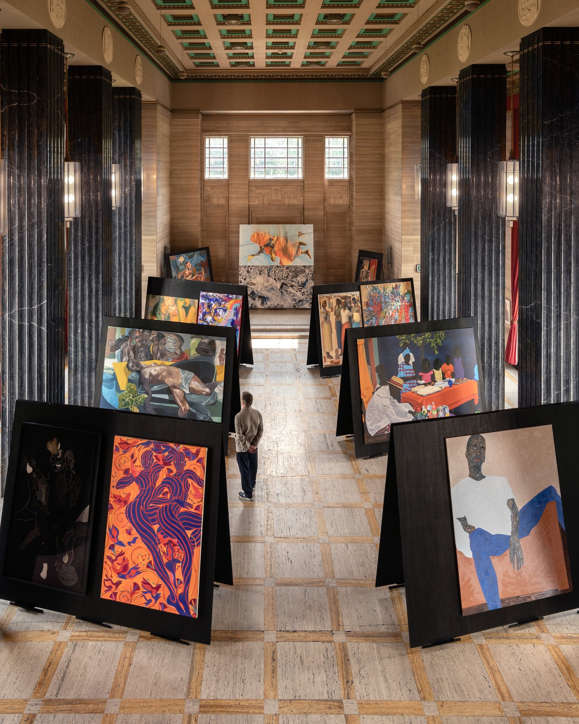 Installation view of AMOCA Dialogues: Black Voices from the Museum Collection, AMOCA, Marble Hall, Temple of Peace, Cardiff, Wales, 2025