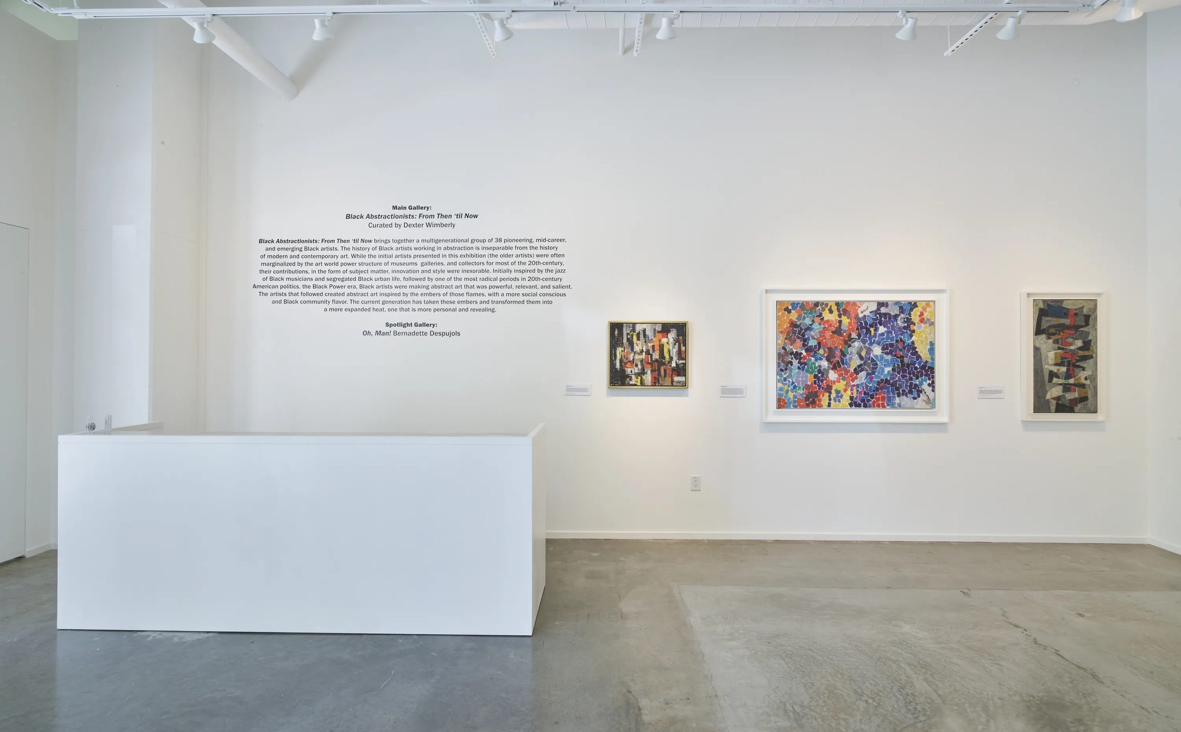 Installation view of Black Abstractionists: From Then 'til Now, Green Family Art Foundation, Dallas, TX, 2022
