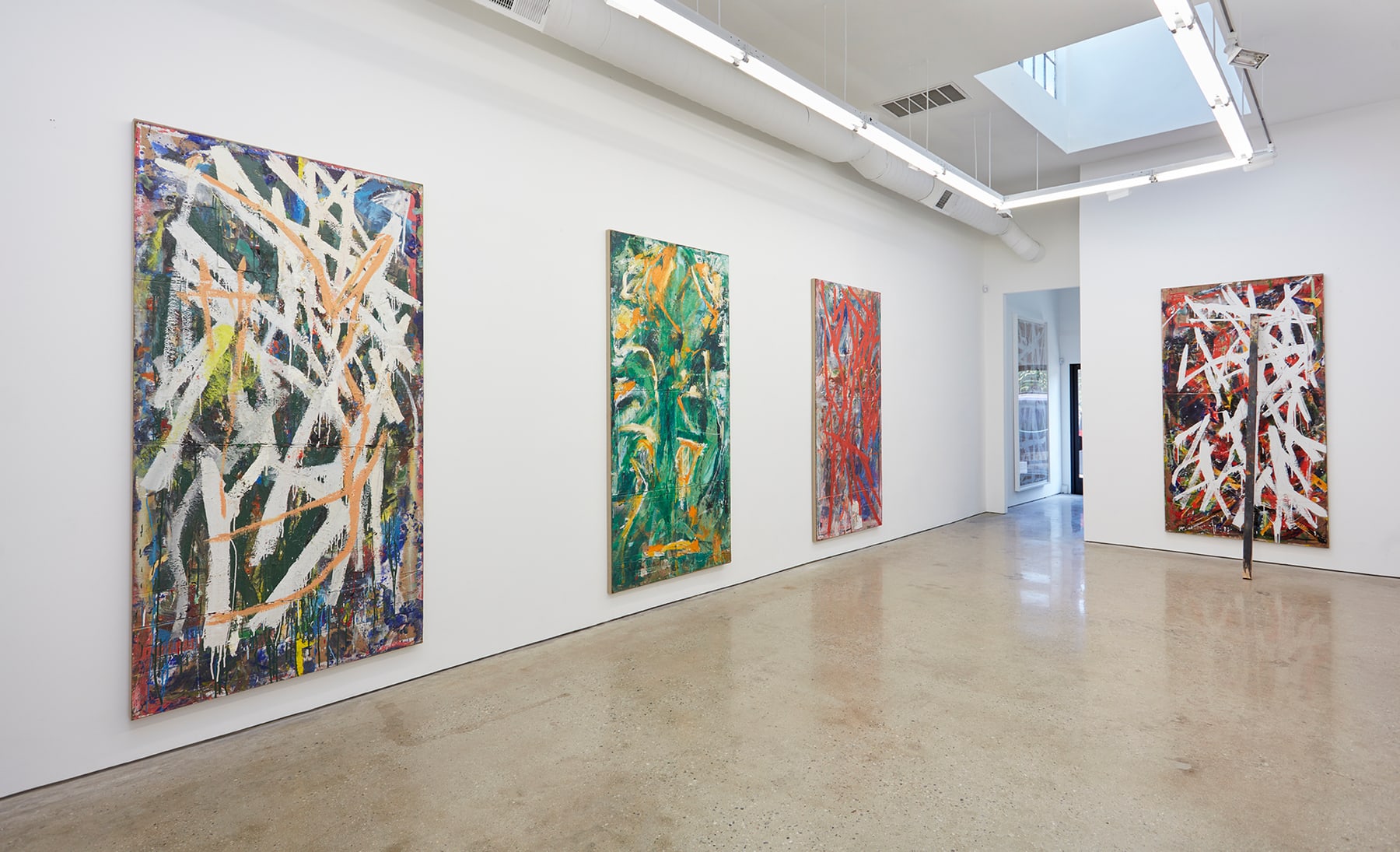 Installation view of Evil Baby Bully Part Object Paintings, 2016