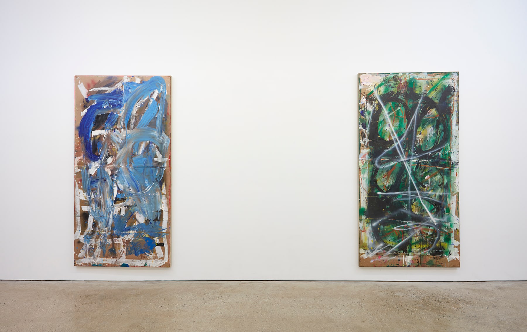Installation view of Evil Baby Bully Part Object Paintings, 2016
