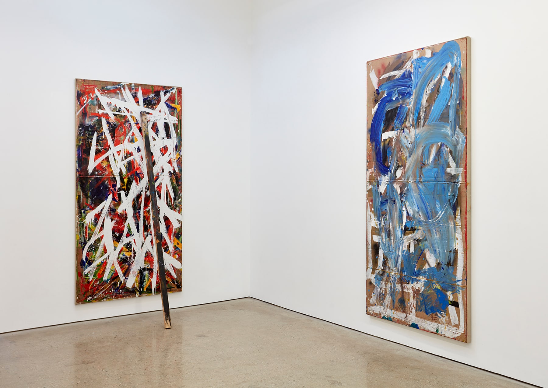 Installation view of Evil Baby Bully Part Object Paintings, 2016