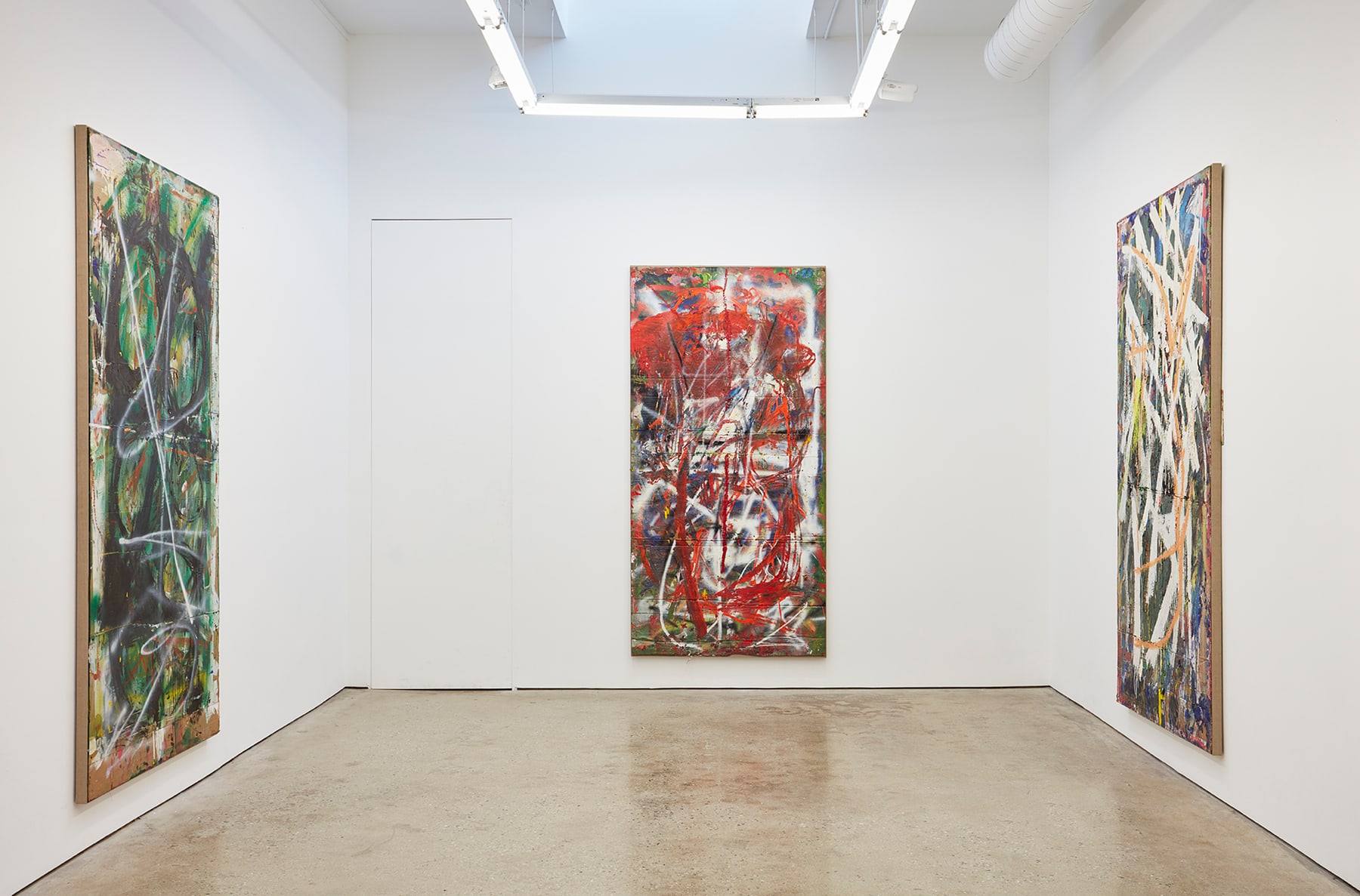Installation view of Evil Baby Bully Part Object Paintings, 2016