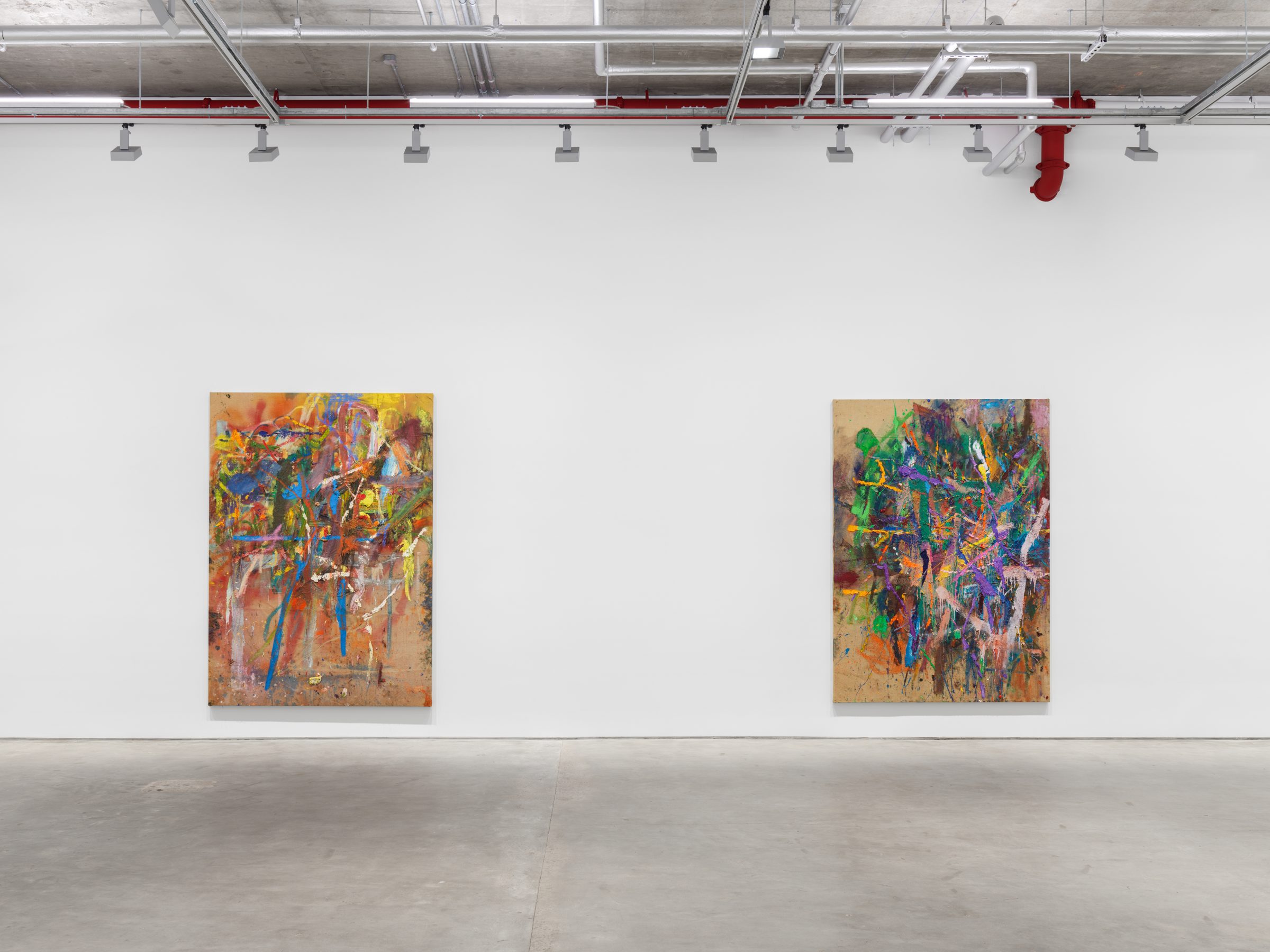 Installation view of Jacques (Pink and Purple Paintings for My Dad), 2022