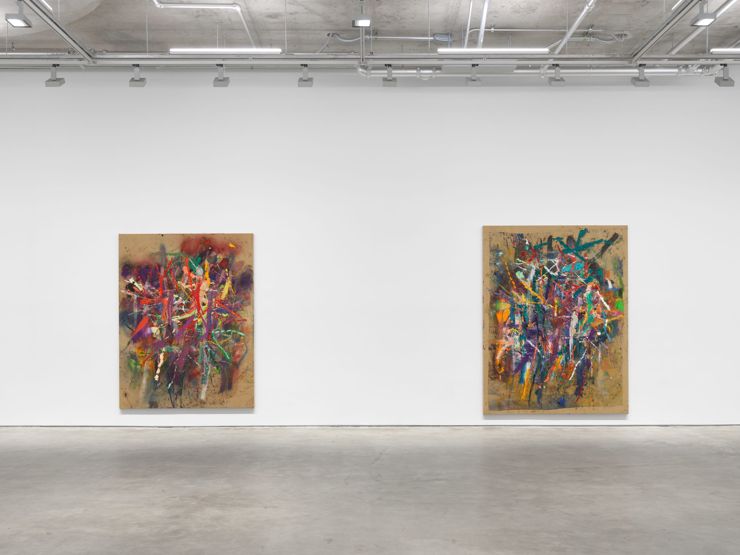Installation view of Jacques (Pink and Purple Paintings for My Dad), 2022