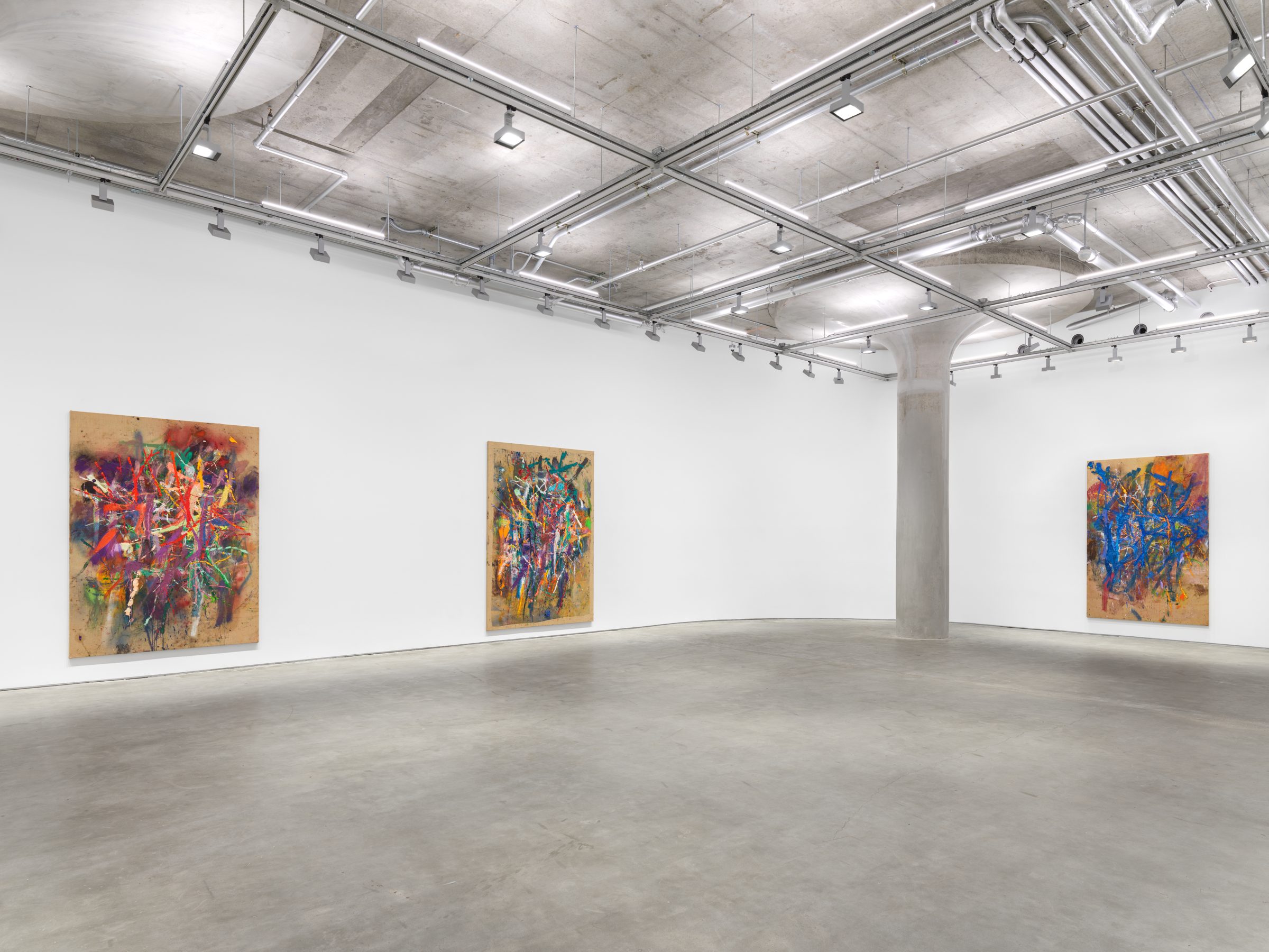 Installation view of Jacques (Pink and Purple Paintings for My Dad), 2022