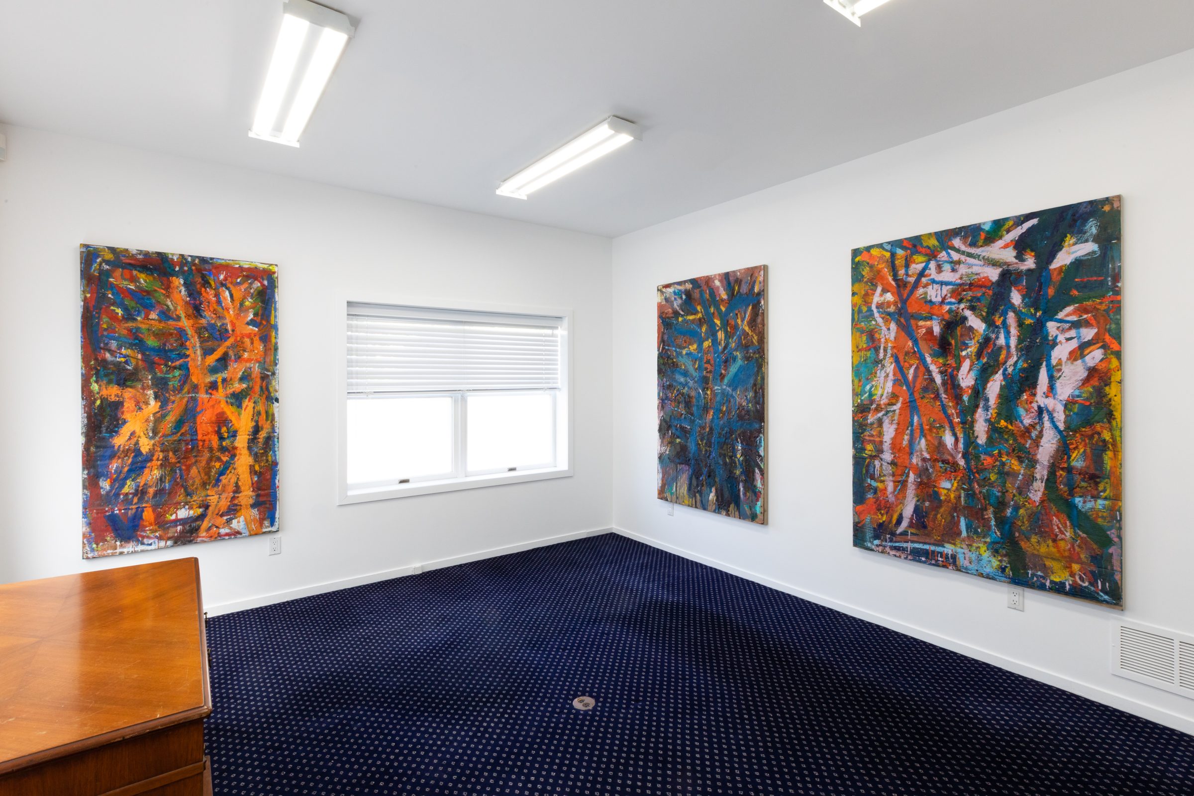 Installation view of Literacy Devolves into Violence, 2020