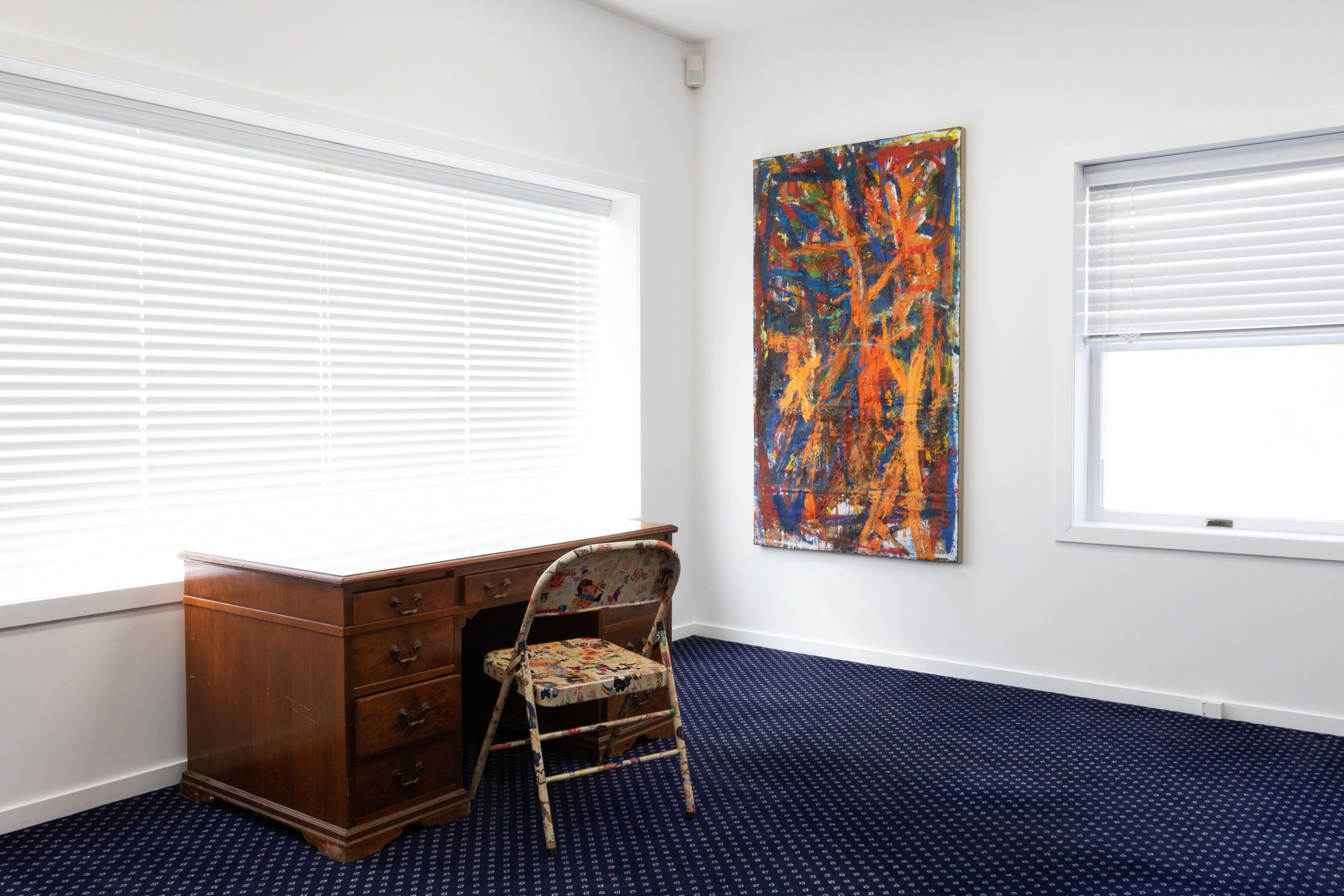 Installation view of Literacy Devolves into Violence, 2020