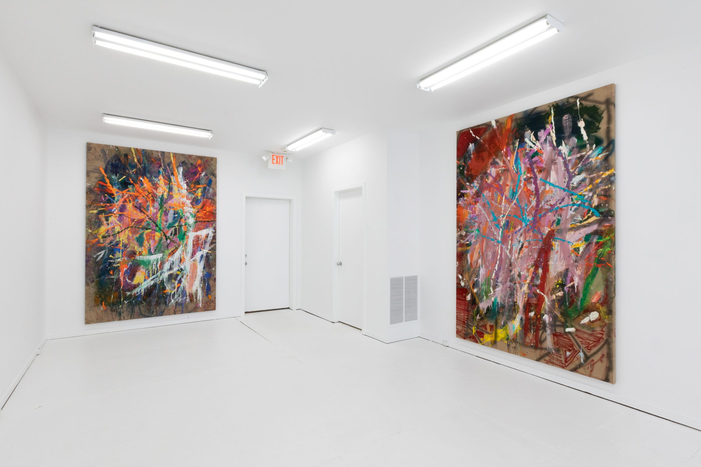 Installation view of Literacy Devolves into Violence, 2020