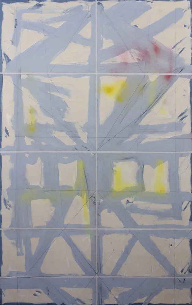 Spencer Lewis, First Cage Painting (Self Portrait Odalisque to Hedda G - with Masaccio's Expulsion, 2013