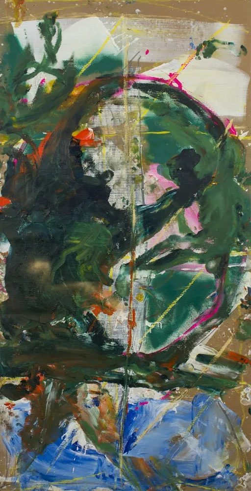 Spencer Lewis, Untitled (Self Portrait Foot Painting with Blonde), 2013