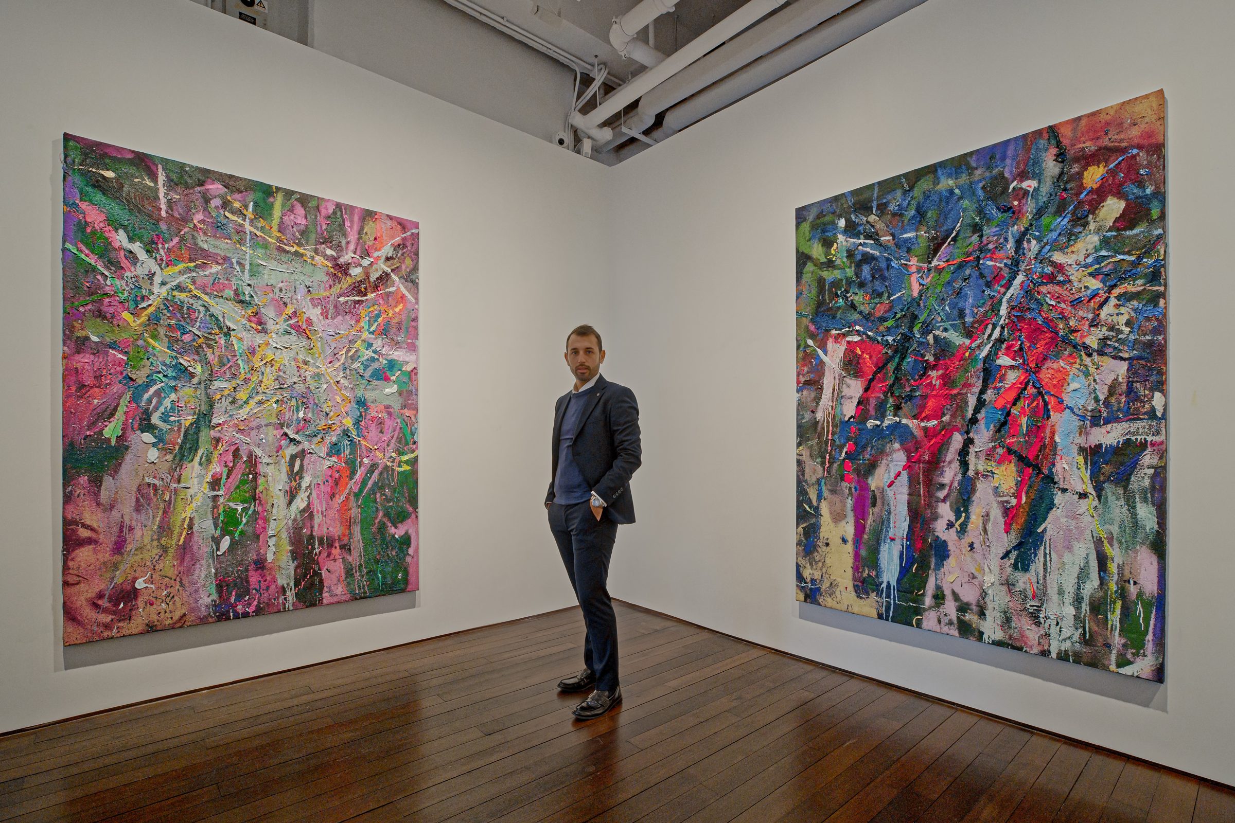 Installation view of Sending, 2022