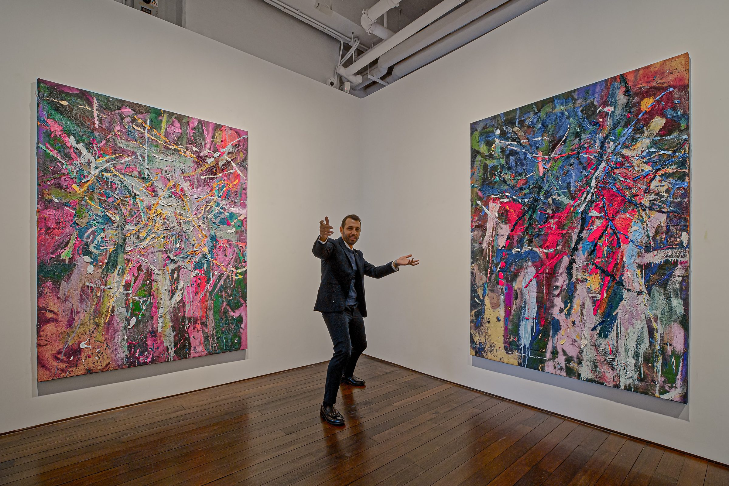 Installation view of Sending, 2022